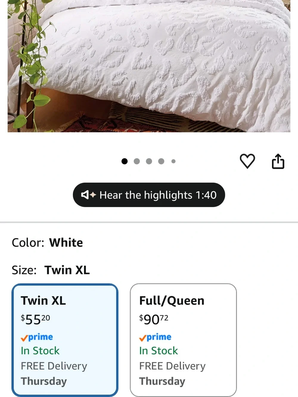 Chenille Leopard 2-Piece Duvet Cover & Sham Set